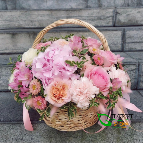 Basket Flower Happy Birthday from Saigon Florist
